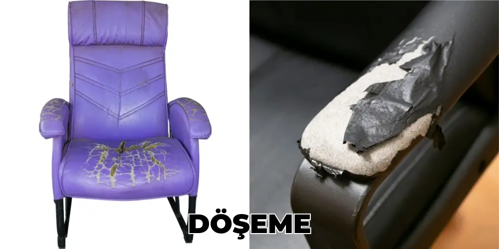 Ofis koltuk tamiri hizmeti dahilinde ofis koltuk döşeme tamiri.