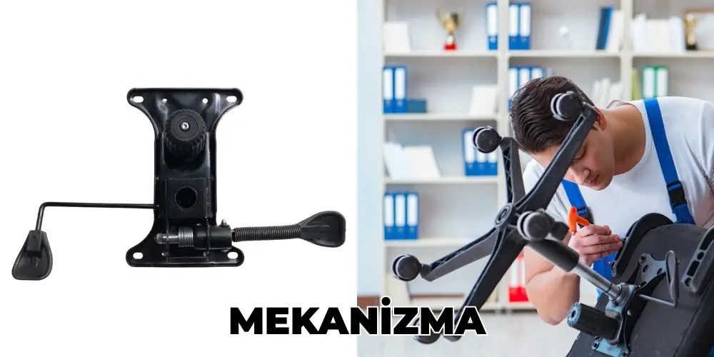 Ofis koltuk tamiri hizmeti dahilinde ofis koltuk mekanizma tamiri.